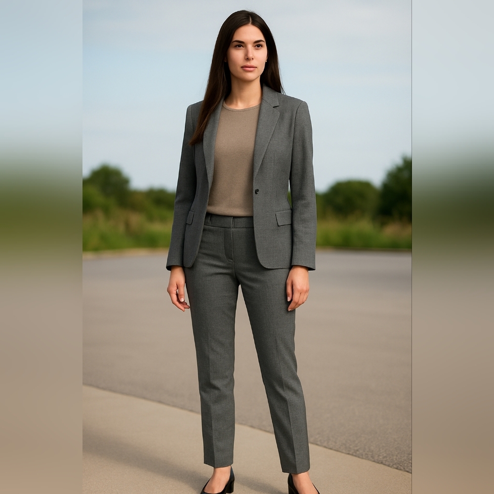 Lee Wrinkle Free Women's Charcoal Plaid Trouser Size 18W